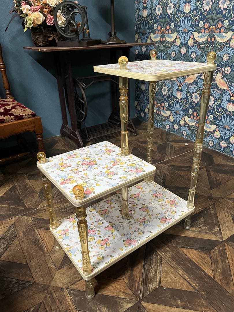 希少 気泡 花柄 レトロポップ 昭和レトロ 棚インテリア アンティーク 当時物