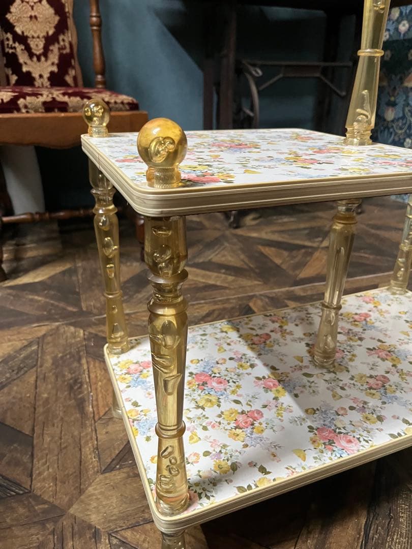 希少 気泡 花柄 レトロポップ 昭和レトロ 棚インテリア アンティーク 当時物