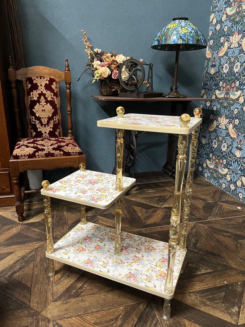 希少 気泡 花柄 レトロポップ 昭和レトロ 棚インテリア アンティーク 当時物