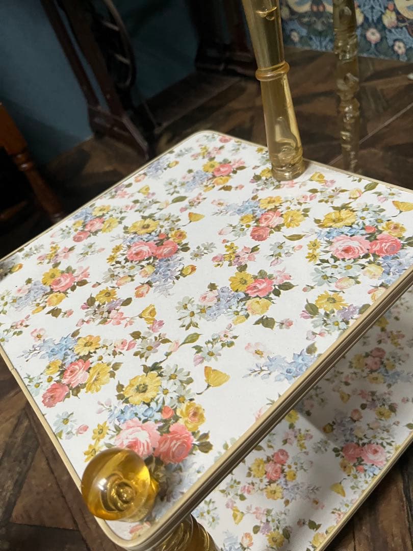 希少 気泡 花柄 レトロポップ 昭和レトロ 棚インテリア アンティーク 当時物