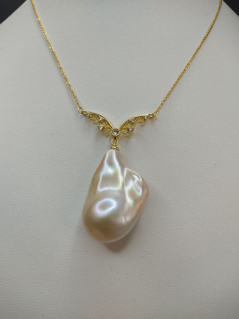 お客様ご確認用　本真珠　淡水オイスターバロックパール　大粒　ネックレス