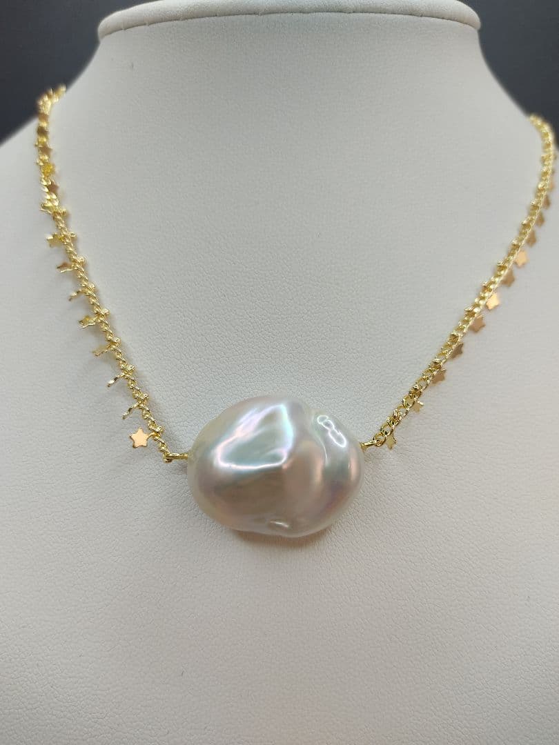 お客様ご確認用　本真珠　淡水オイスターバロックパール　大粒　ネックレス