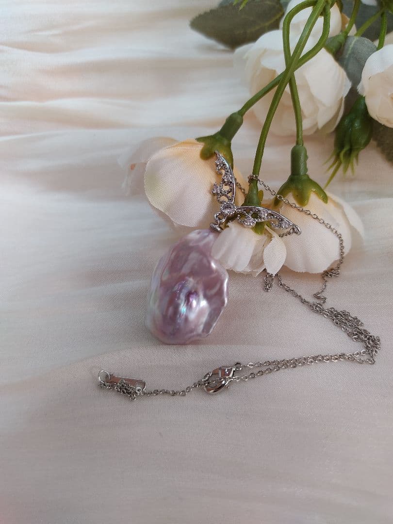 お客様ご確認用　本真珠　淡水オイスターバロックパール　大粒　ネックレス