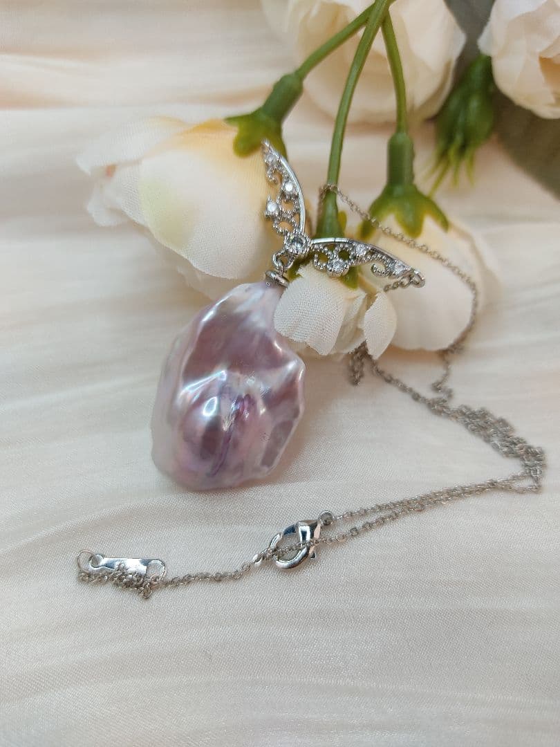 お客様ご確認用　本真珠　淡水オイスターバロックパール　大粒　ネックレス