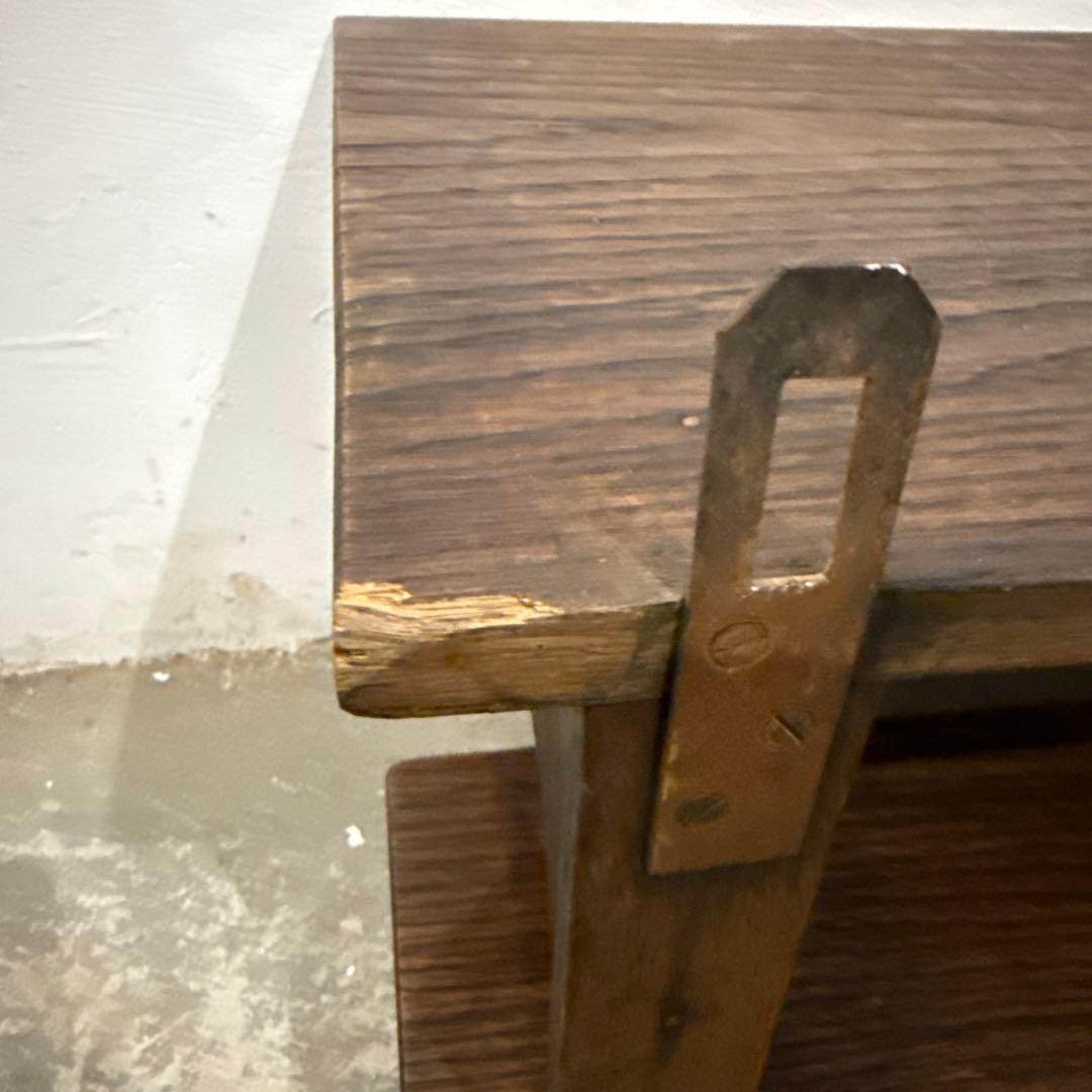 ヴィンテージ　木製ウォールシェルフ　2段シェルフ