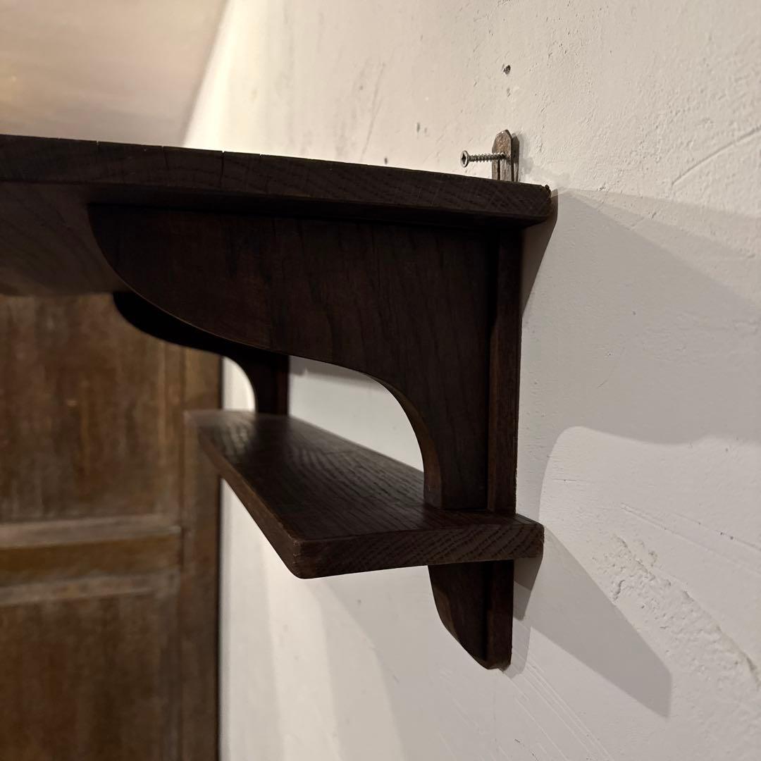 ヴィンテージ　木製ウォールシェルフ　2段シェルフ