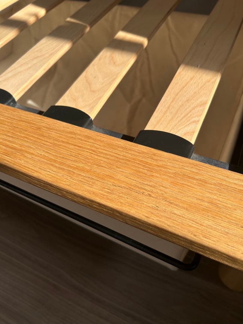 無印良品　シングルベッドフレーム オーク材ヘッドボード付き