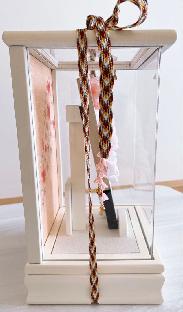 羽子板飾りコンパクト ホワイト アクリルケース付き