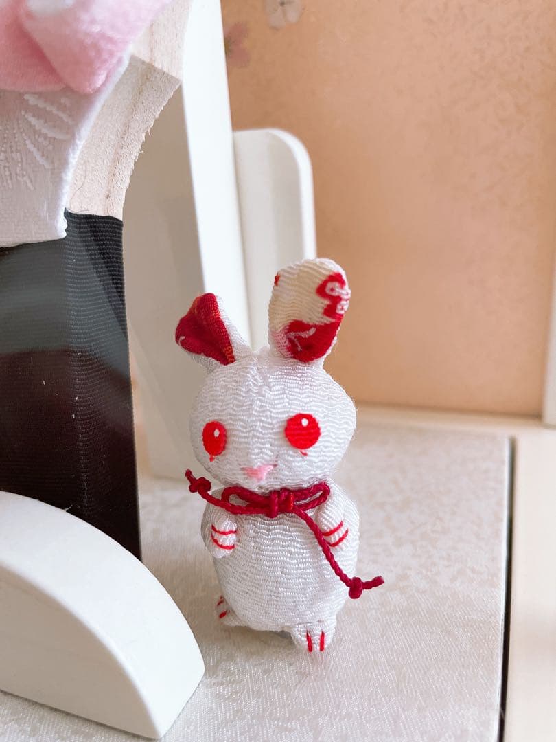 羽子板飾りコンパクト ホワイト アクリルケース付き