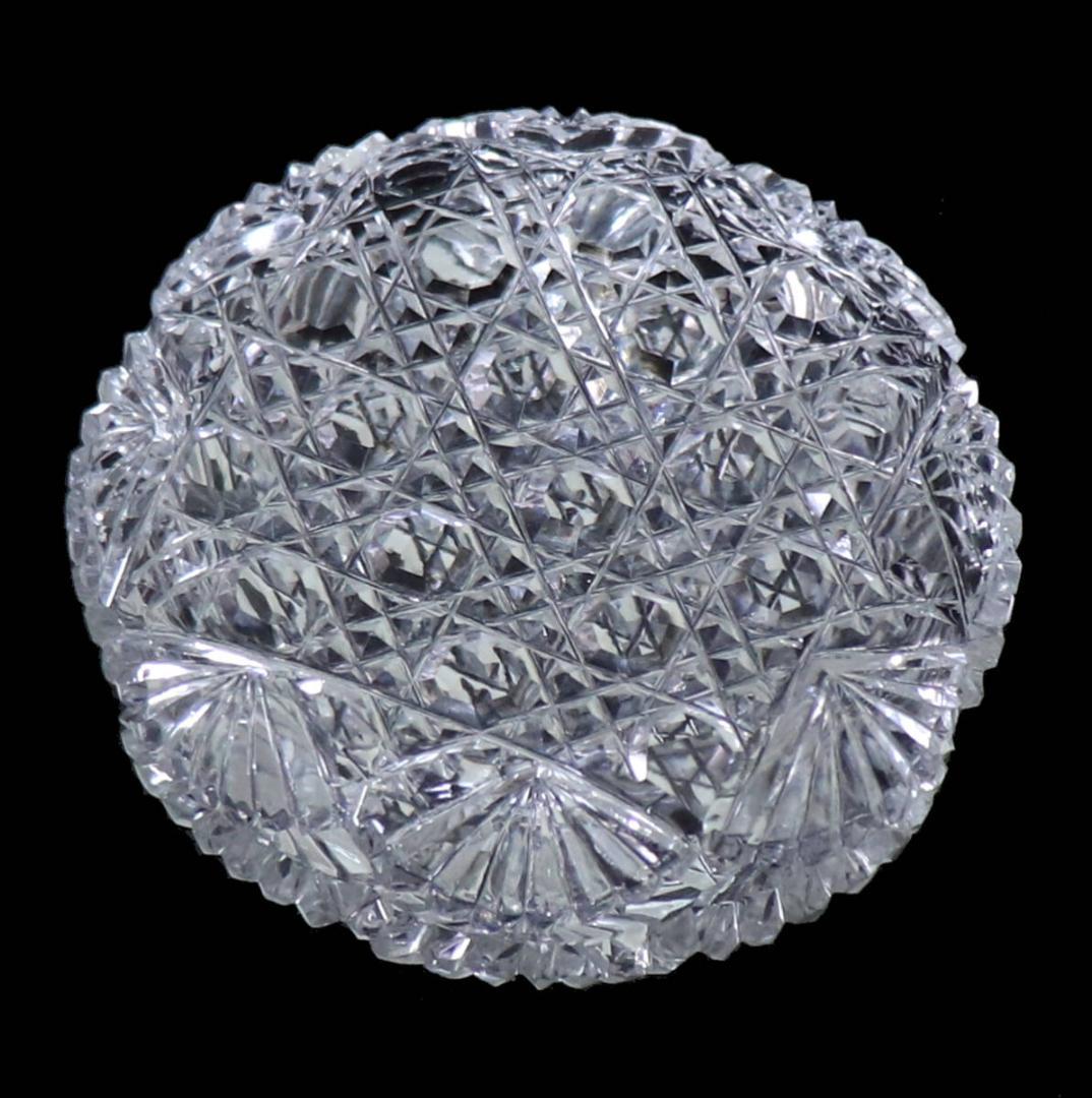 オールド・バカラ 格子文様×扇カット 豆皿 茶懐石 プレート 小皿 ディアマン