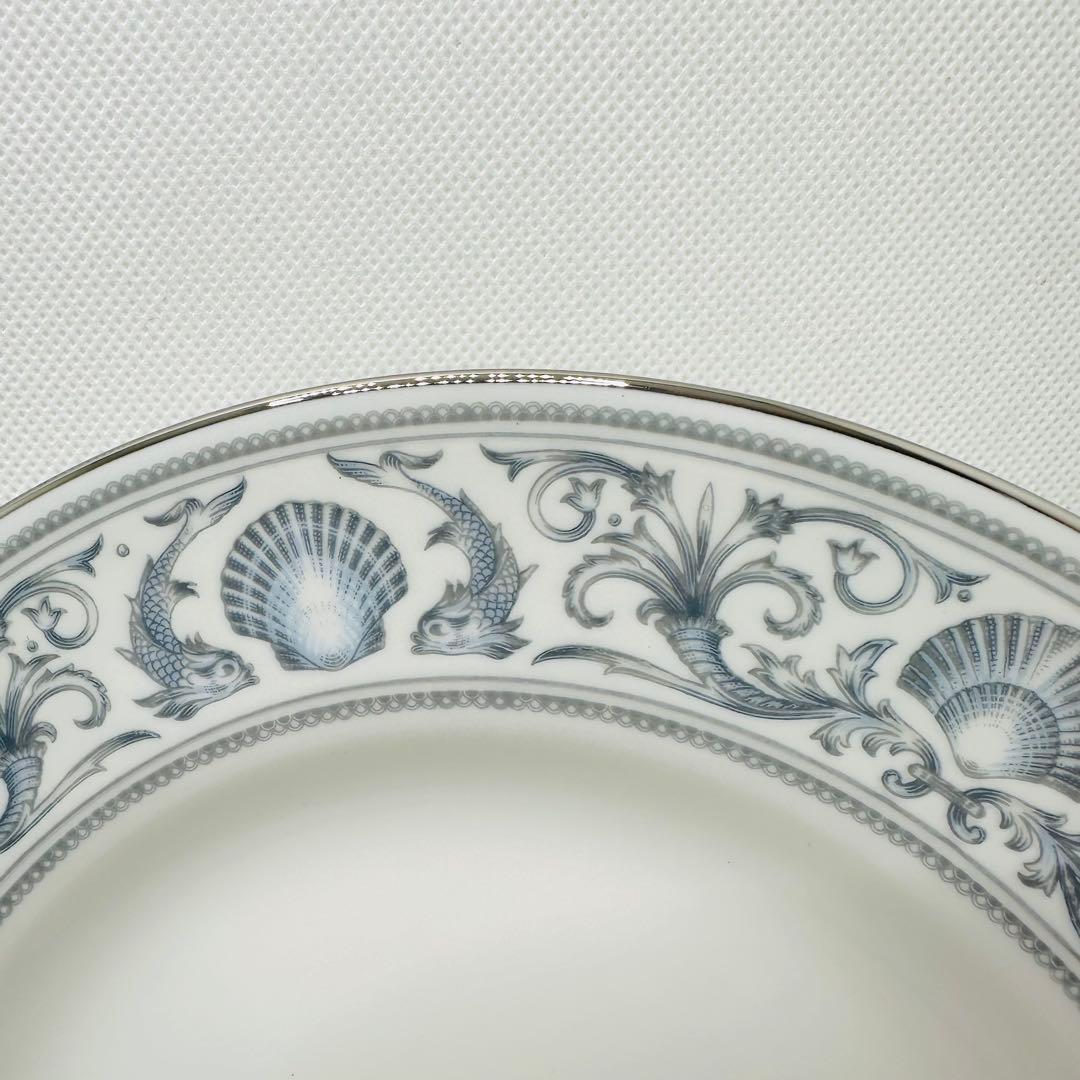 ウェッジウッド ドルフィンホワイト 20.5cmプレート 6枚セット　黒壺