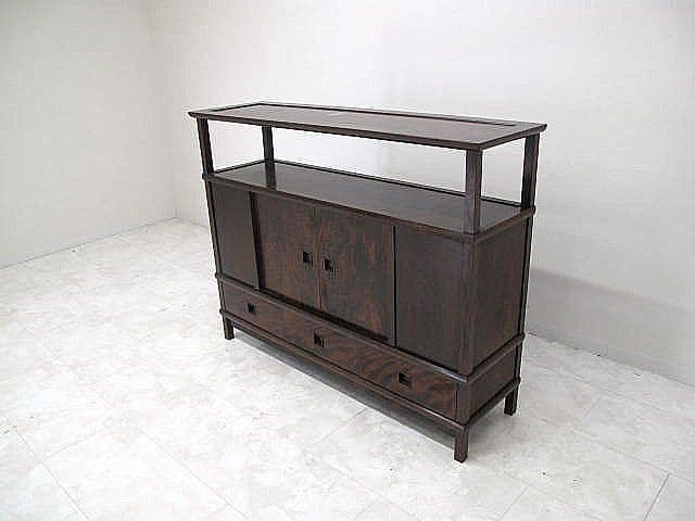 松本民芸家具 ミズメザクラ無垢材サイドボード 　飾り棚 茶棚　希少モデル