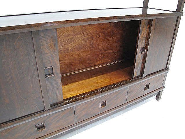 松本民芸家具 ミズメザクラ無垢材サイドボード 　飾り棚 茶棚　希少モデル