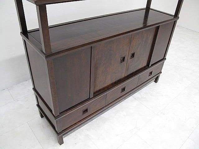 松本民芸家具 ミズメザクラ無垢材サイドボード 　飾り棚 茶棚　希少モデル