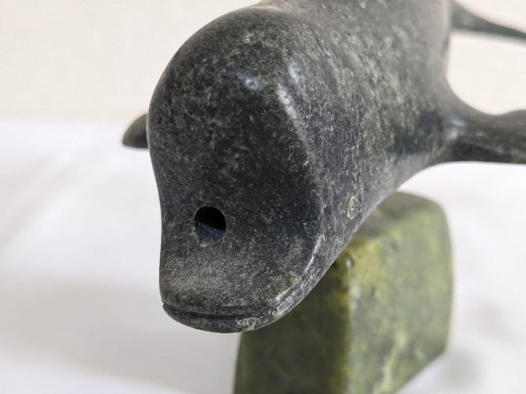 エスキモーアート ストーン イルカ オブジェ 置物 ヴィンテージ