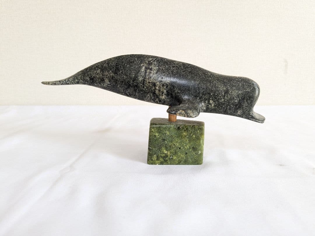 エスキモーアート ストーン イルカ オブジェ 置物 ヴィンテージ