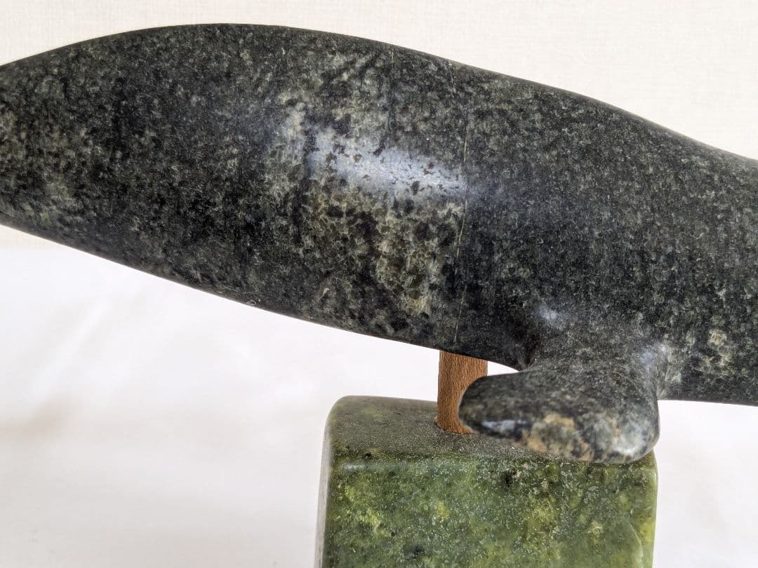 エスキモーアート ストーン イルカ オブジェ 置物 ヴィンテージ