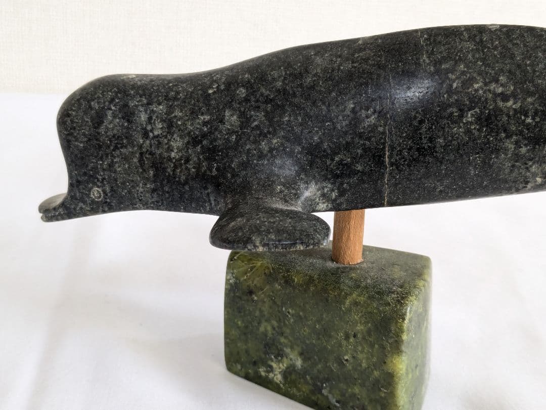 エスキモーアート ストーン イルカ オブジェ 置物 ヴィンテージ