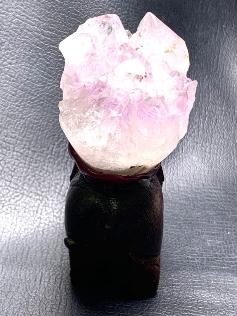 070676 アメジスト原石虹入り象の置き物