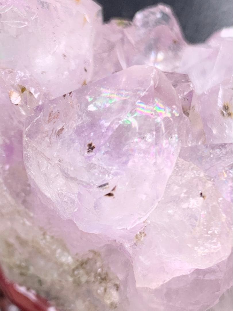 070676 アメジスト原石虹入り象の置き物