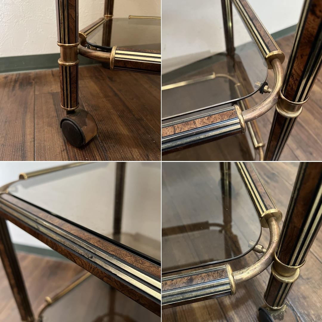 k156r119 シックでエレガントなキャスター付きガラスシェルフ 3段ワゴン