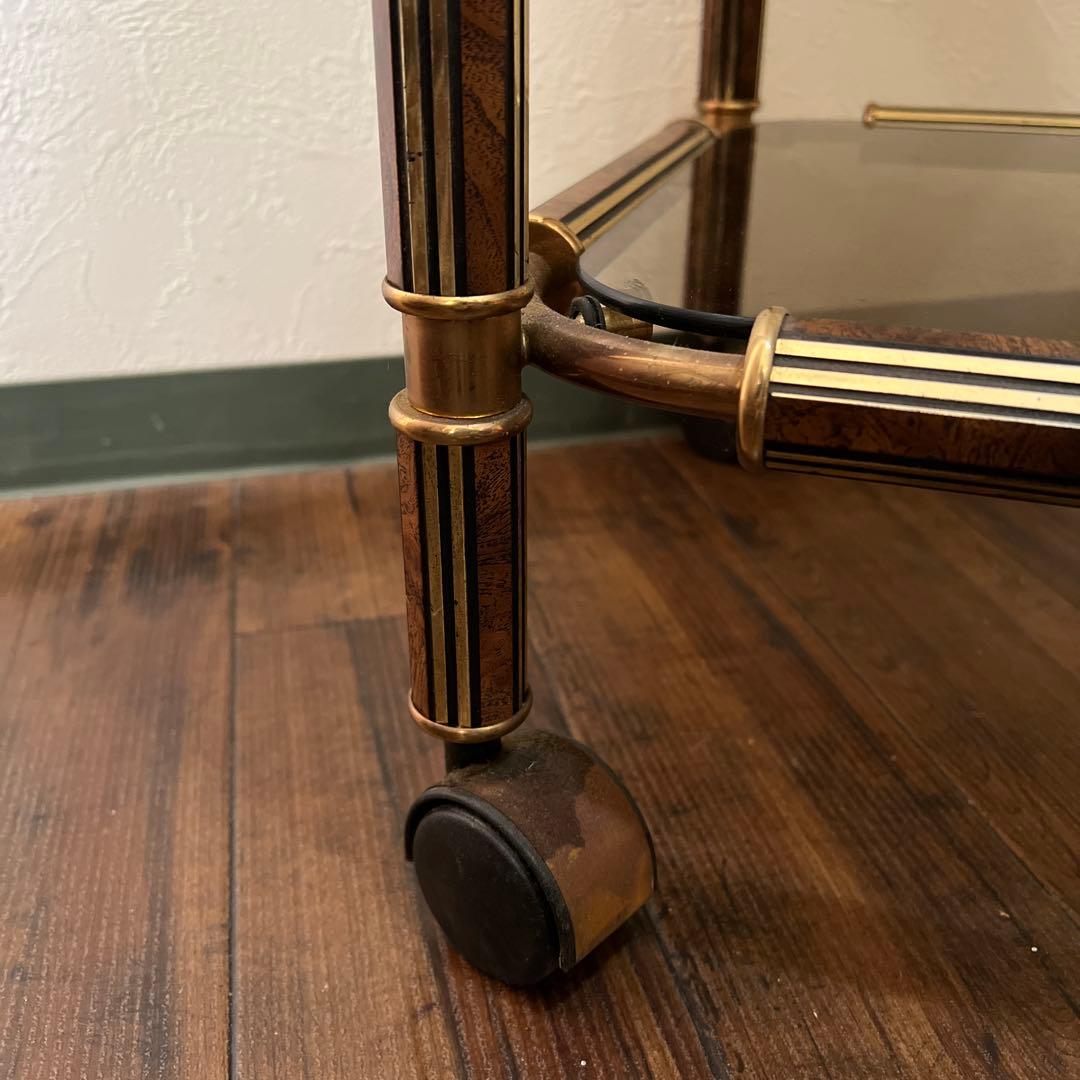 k156r119 シックでエレガントなキャスター付きガラスシェルフ 3段ワゴン