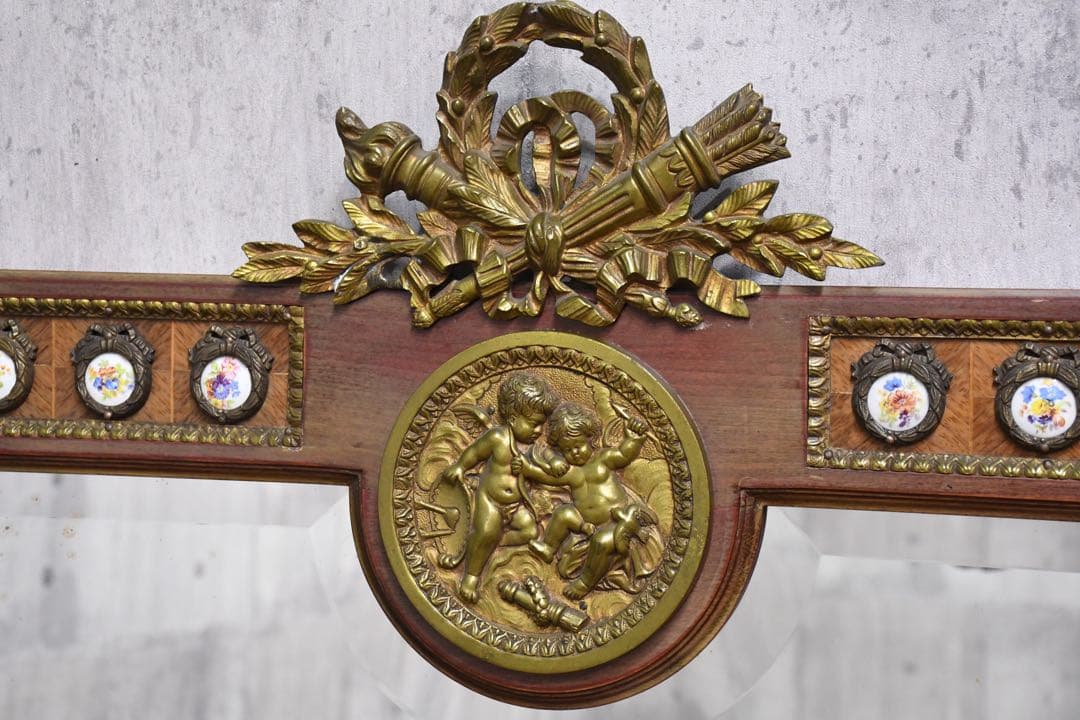 ECK74 スペイン最高級 マリネール ウォールミラー 真鍮 陶板装飾