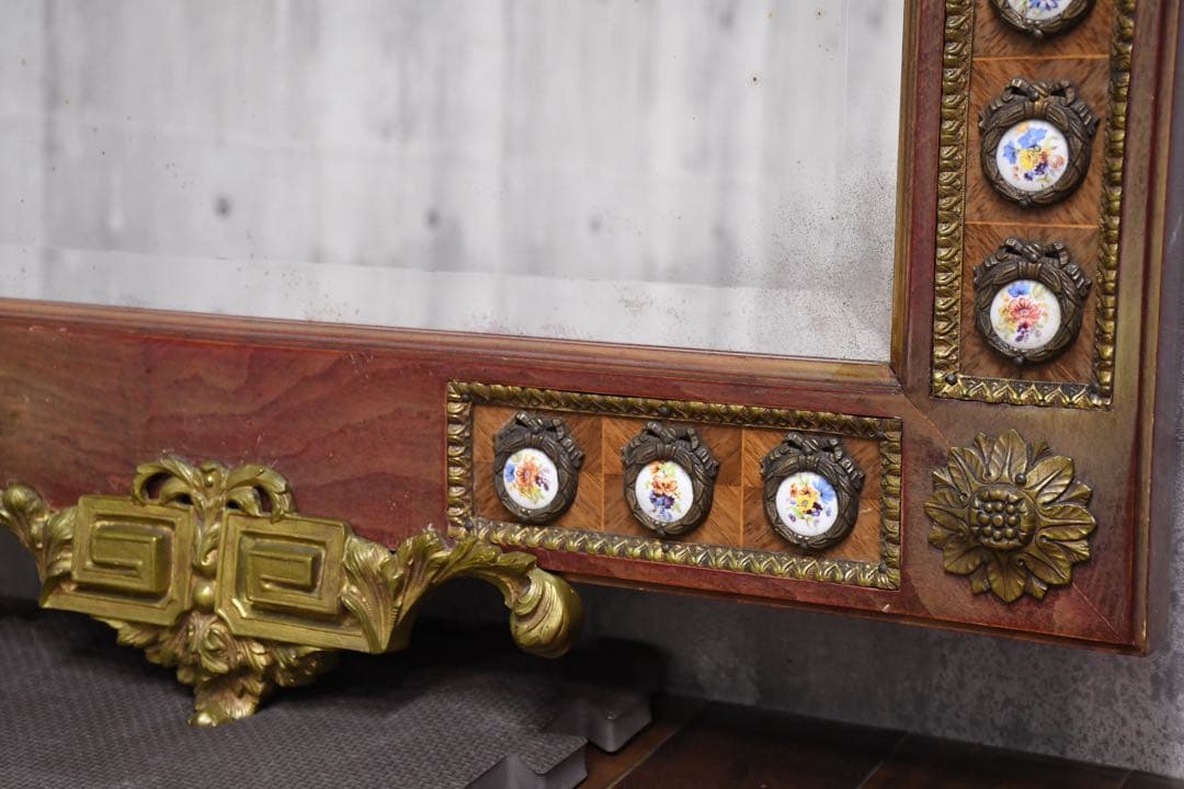 ECK74 スペイン最高級 マリネール ウォールミラー 真鍮 陶板装飾