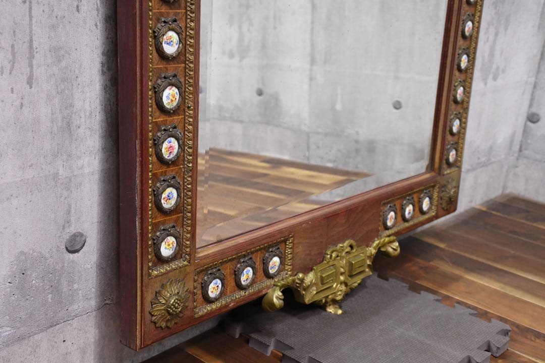 ECK74 スペイン最高級 マリネール ウォールミラー 真鍮 陶板装飾