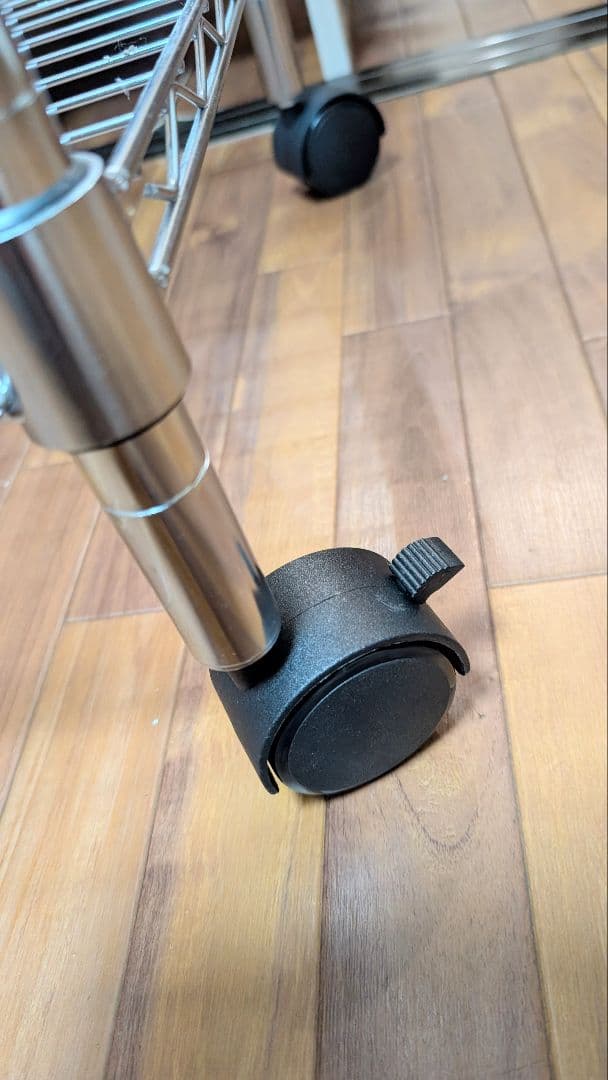 メタル ルミナスシリーズ スチールラック キャスター付き　スライド棚板　軽量版