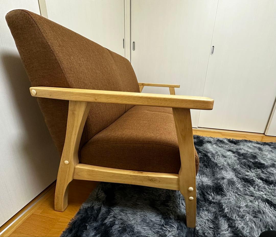 2人掛け コンパクトソファ ブラウン