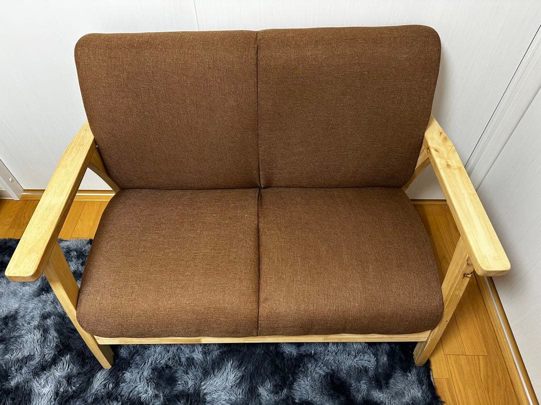 2人掛け コンパクトソファ ブラウン