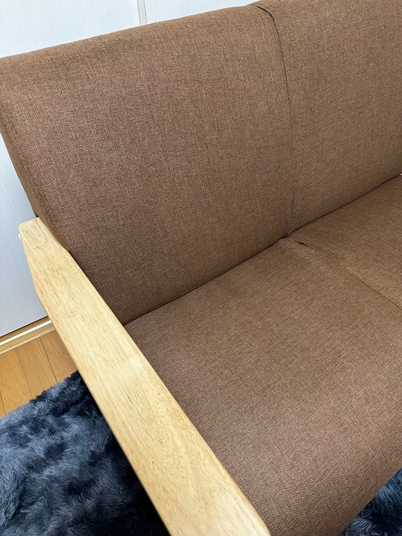 2人掛け コンパクトソファ ブラウン