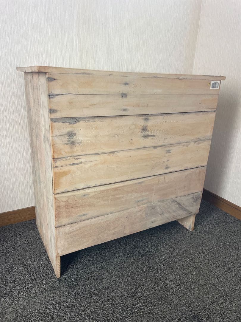 小振りなアンティーク机　デスク　古材　ビンテージ　ホワイト　ファニチャー