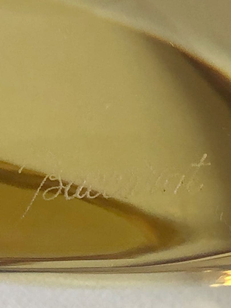 希少品【バカラ】バカラペーパーウェイト　ハートイエロー