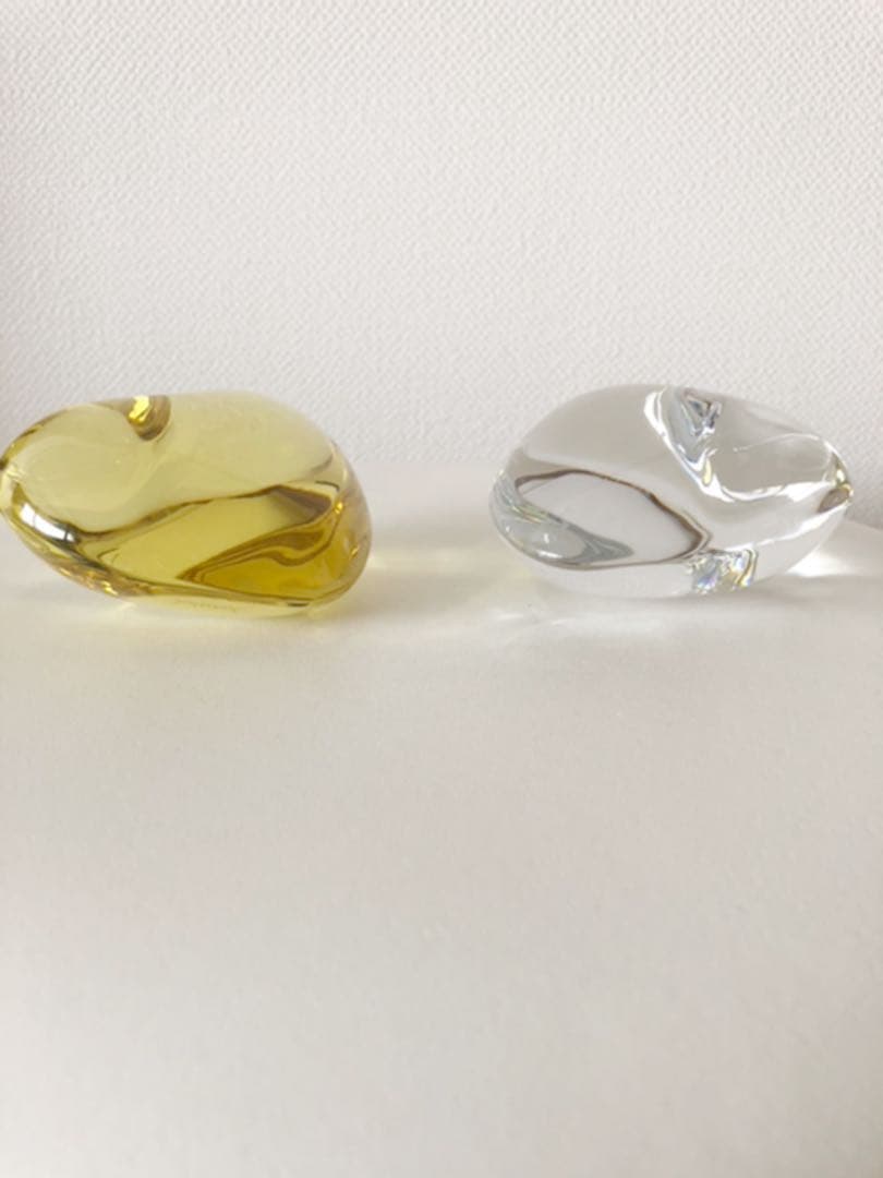 希少品【バカラ】バカラペーパーウェイト　ハートイエロー