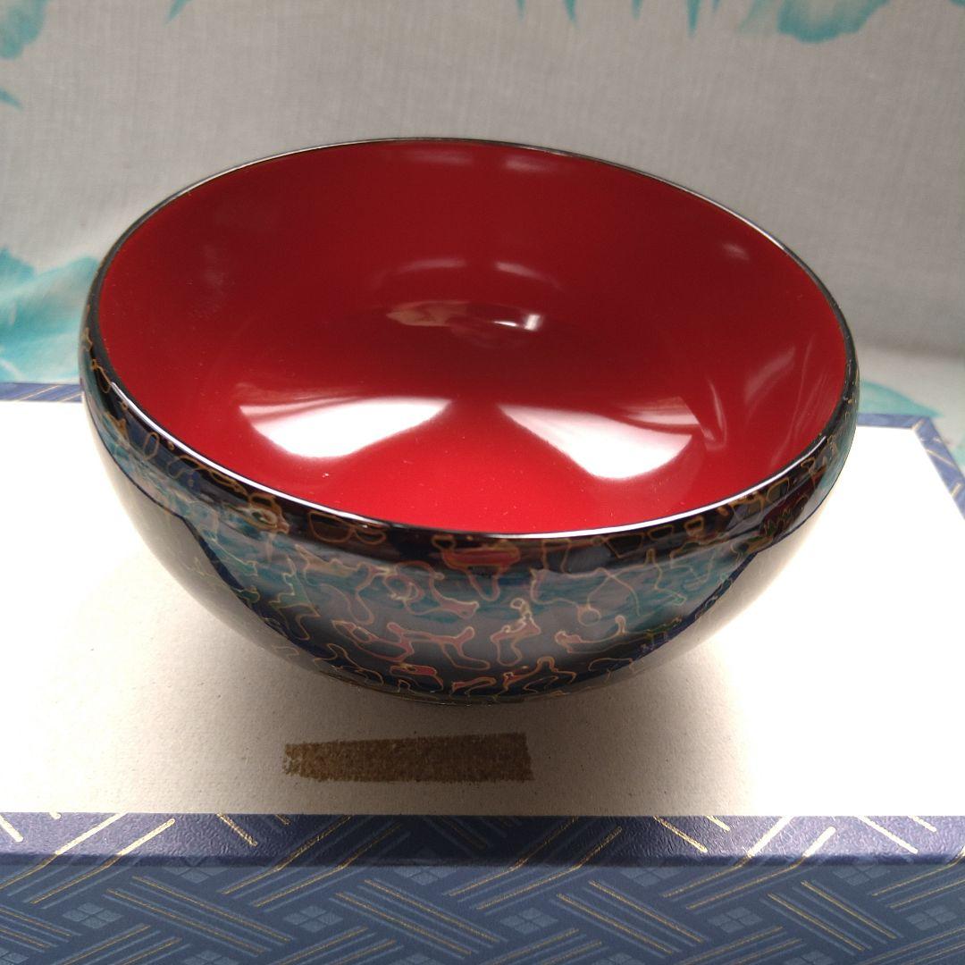 津軽塗 赤と黒のペアの漆器 夫婦椀2個セット 弘前市福士漆器製作所製