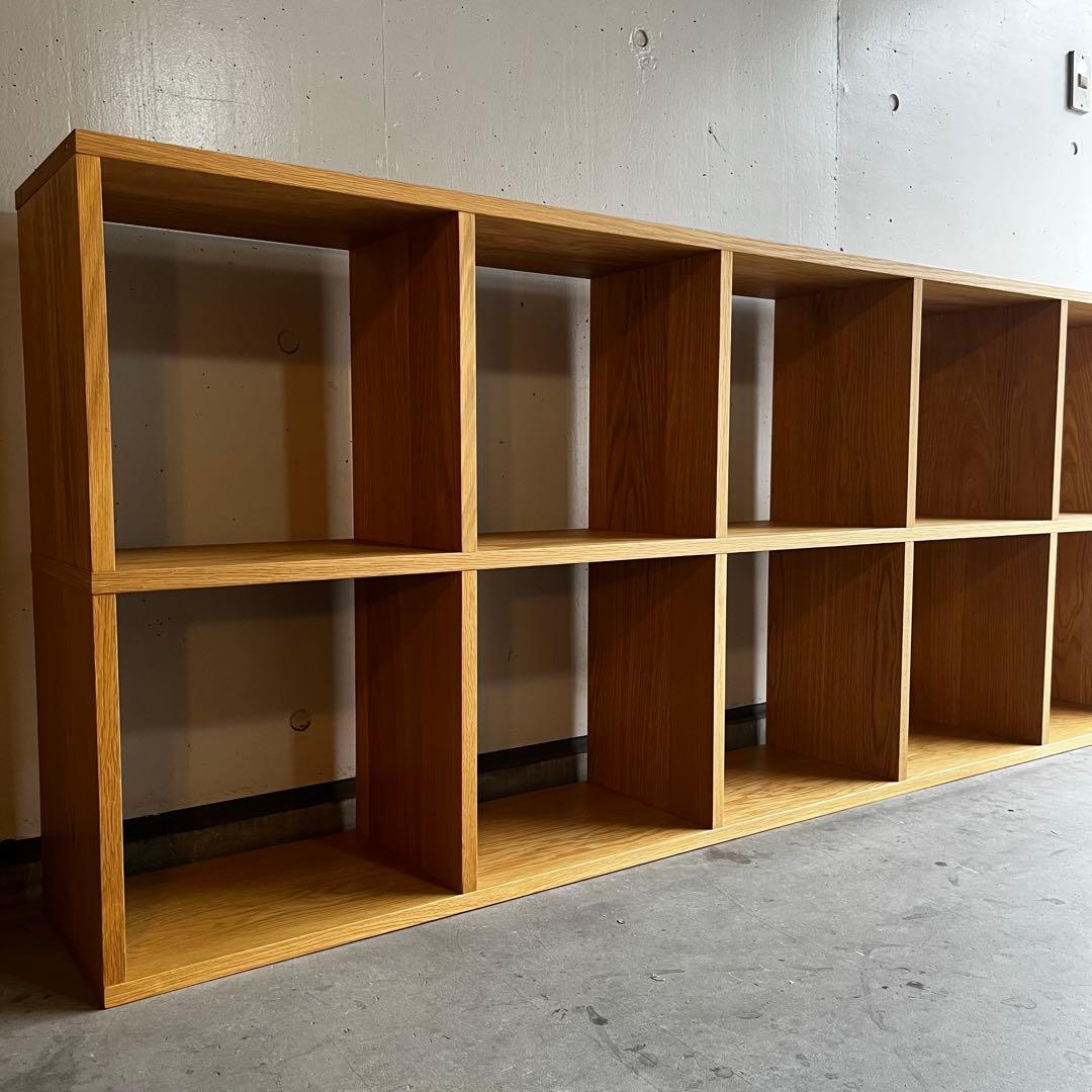 美品★無印 スタッキングシェルフセット・５段×２列・オーク材