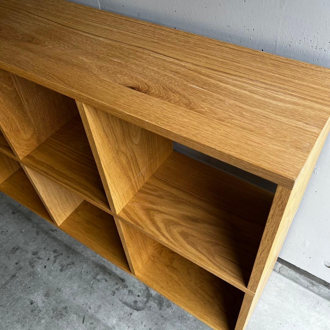 美品★無印 スタッキングシェルフセット・５段×２列・オーク材