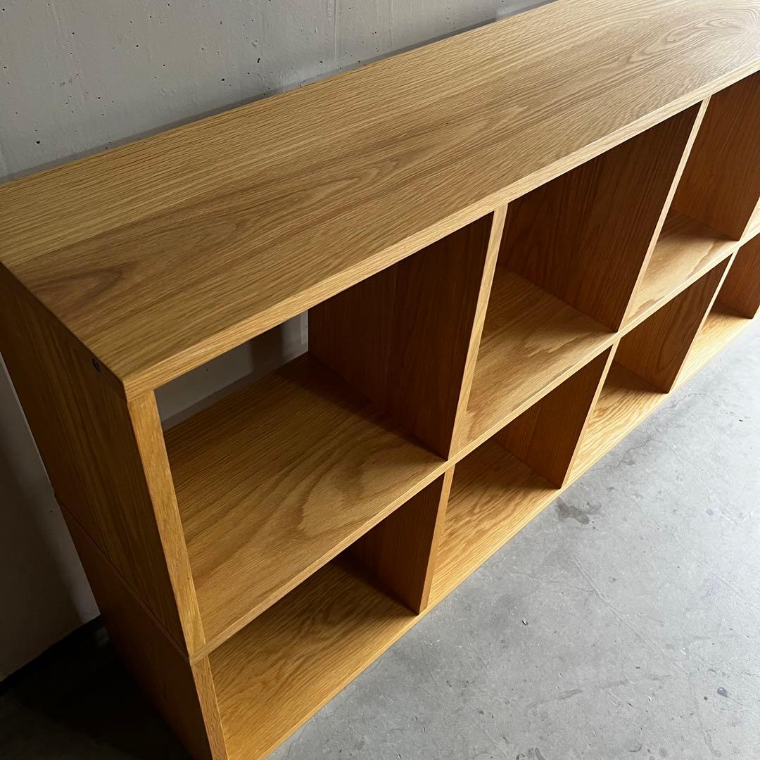 美品★無印 スタッキングシェルフセット・５段×２列・オーク材