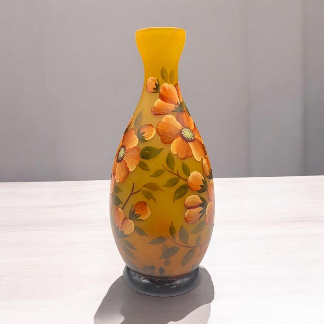 ◆証明書付◆Daum Nancyドームナンシー花瓶 高さ20cm　カメオ彫り