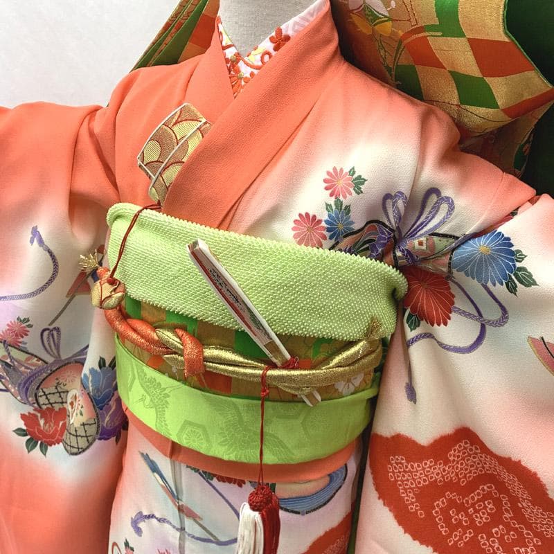 503ag50■七五三 七歳 女児 着物&袋帯&長襦袢&帯揚げ&帯締め&しごき■