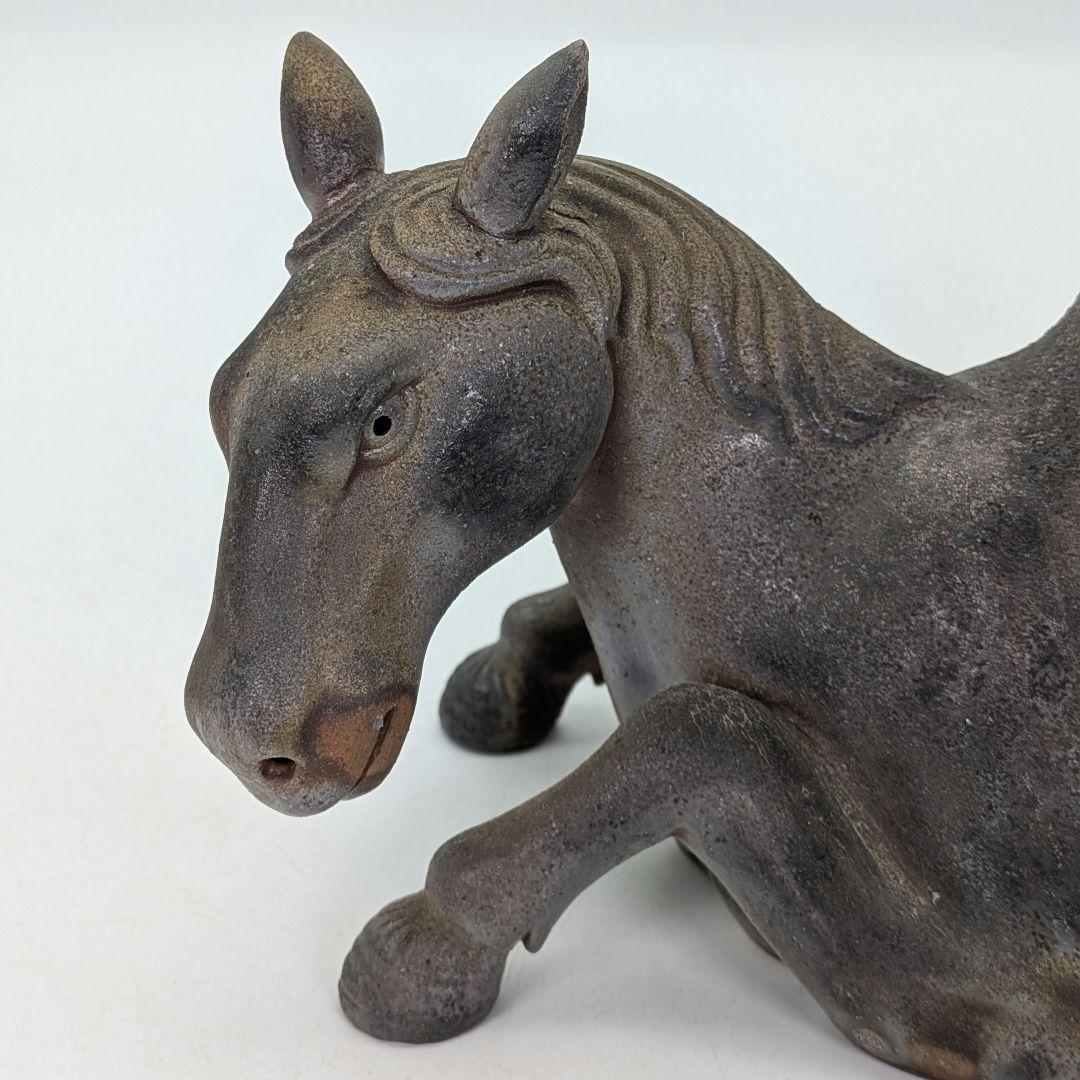 二代目小山一草 備前焼 窯変午置物 共箱 干支置物 午年 ウマ 細工物