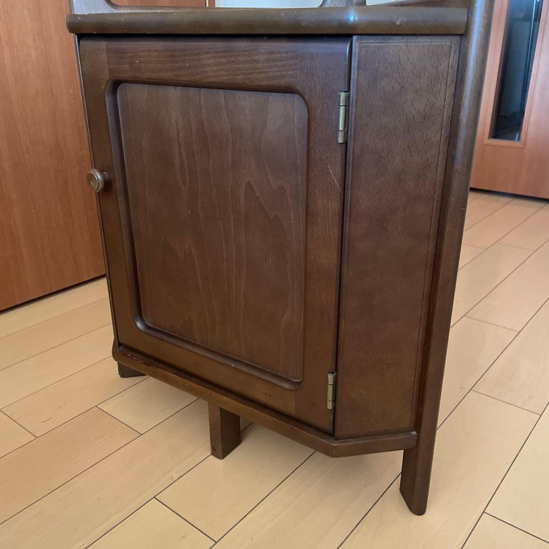 値下げ‼️Karimoku カリモク 三角コーナー電話台 花台 収納棚 ビンテージ