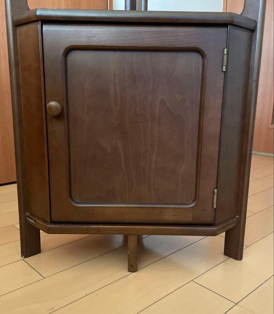 値下げ‼️Karimoku カリモク 三角コーナー電話台 花台 収納棚 ビンテージ