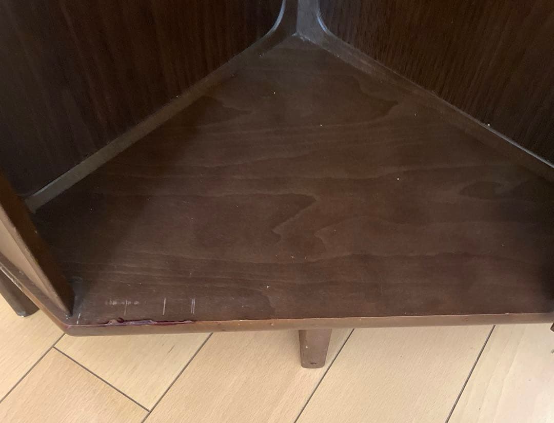 値下げ‼️Karimoku カリモク 三角コーナー電話台 花台 収納棚 ビンテージ