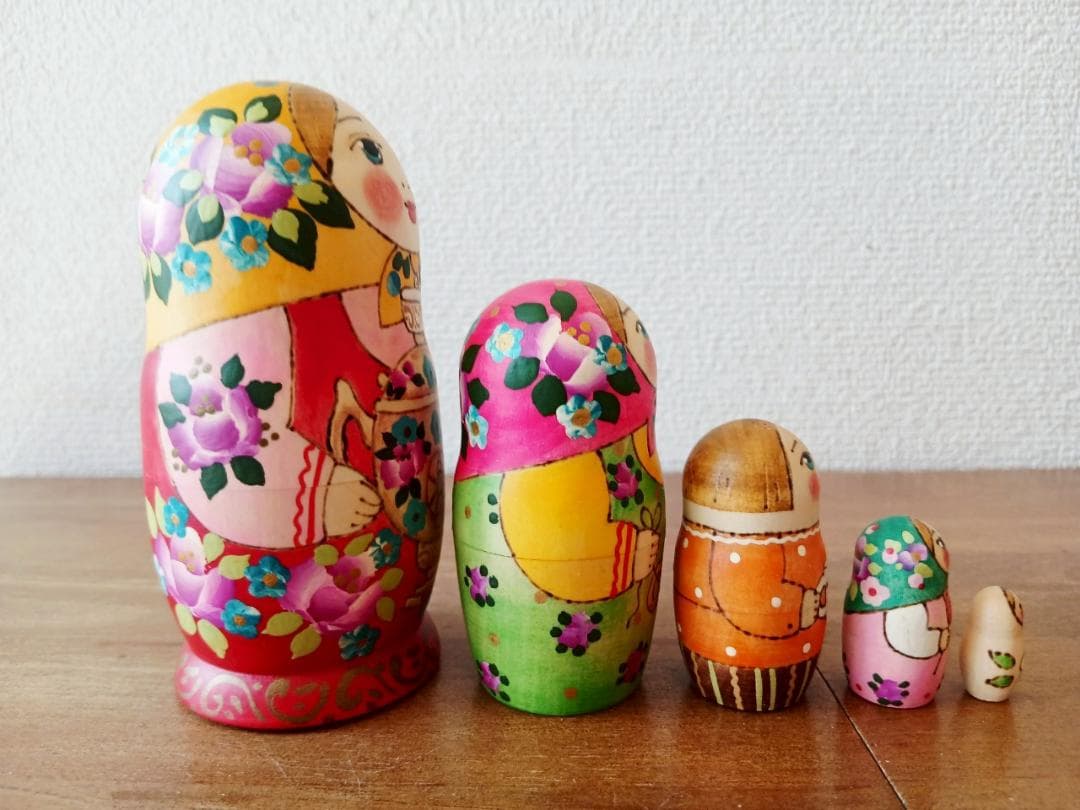 【LYH044】北欧ロシア雑貨 リューバ作のマトリョーシカ　サモワール