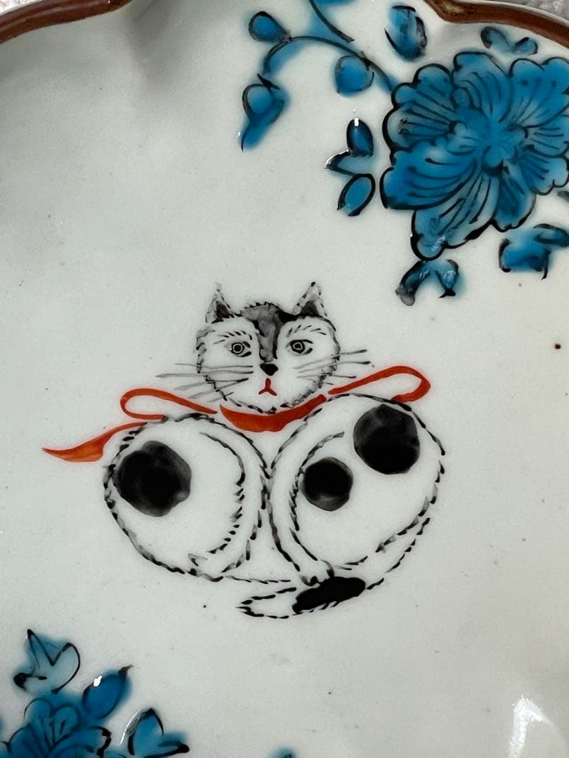 未使用 松浦 ナオコ さん 猫の菱形皿 2枚セット