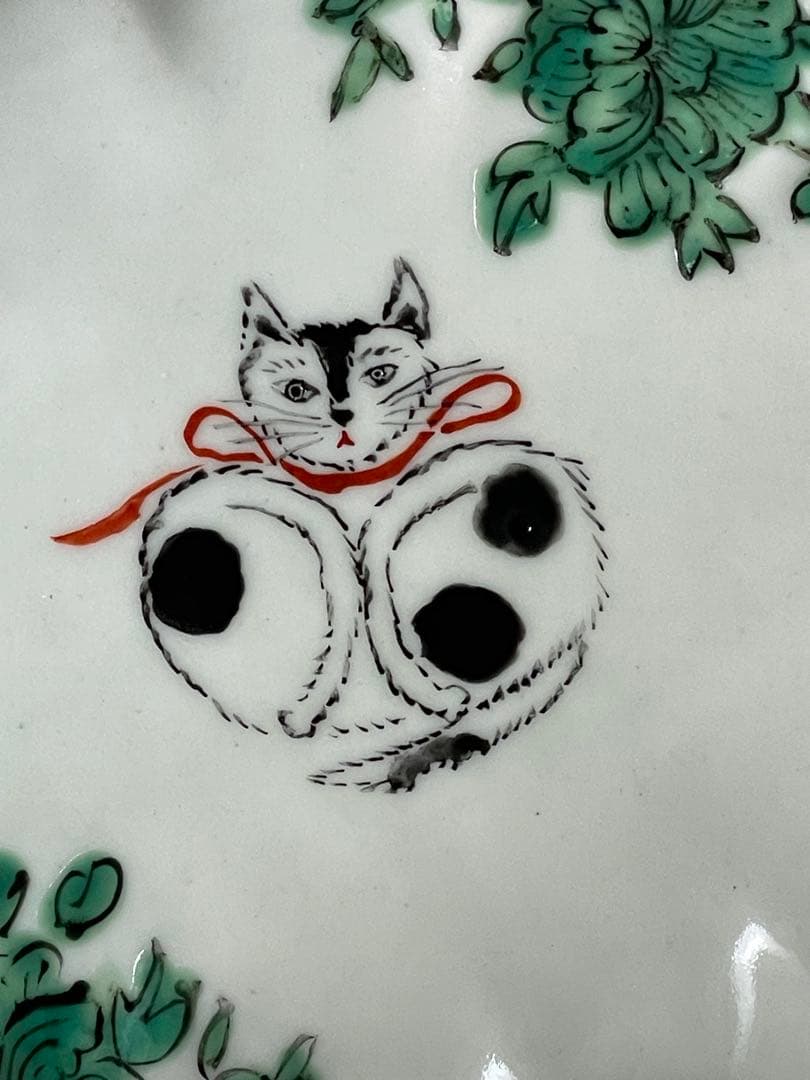 未使用 松浦 ナオコ さん 猫の菱形皿 2枚セット