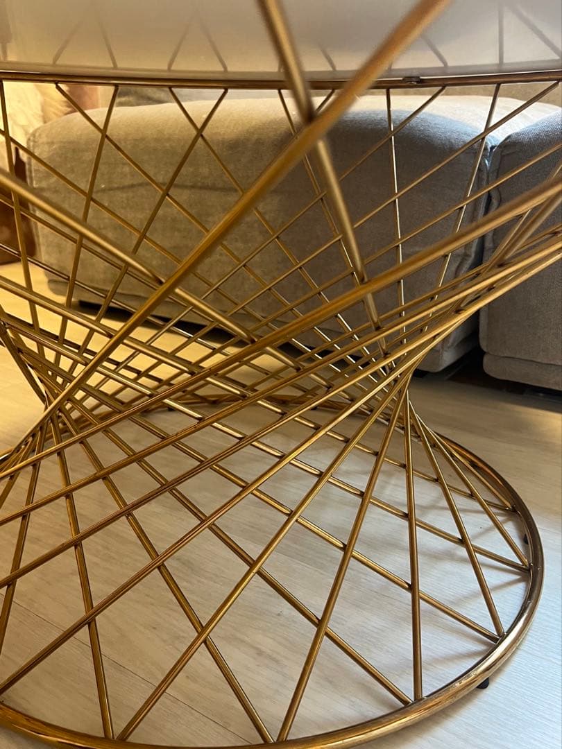 マーリア コーヒーテーブル 大理石×ゴールド（φ800）　フランフラン